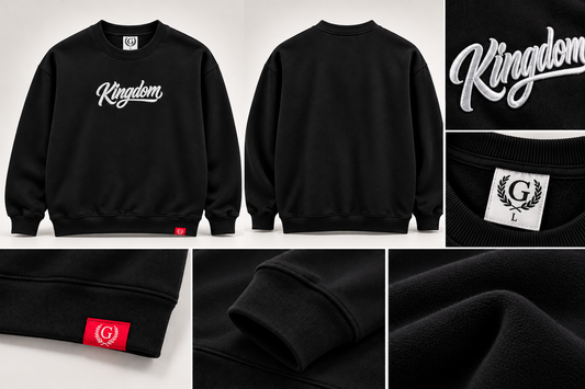 Kingdom Embroidered Crewneck - Black