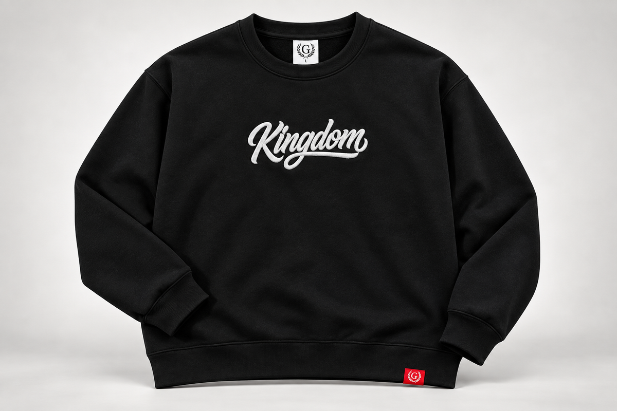 Kingdom Embroidered Crewneck - Black
