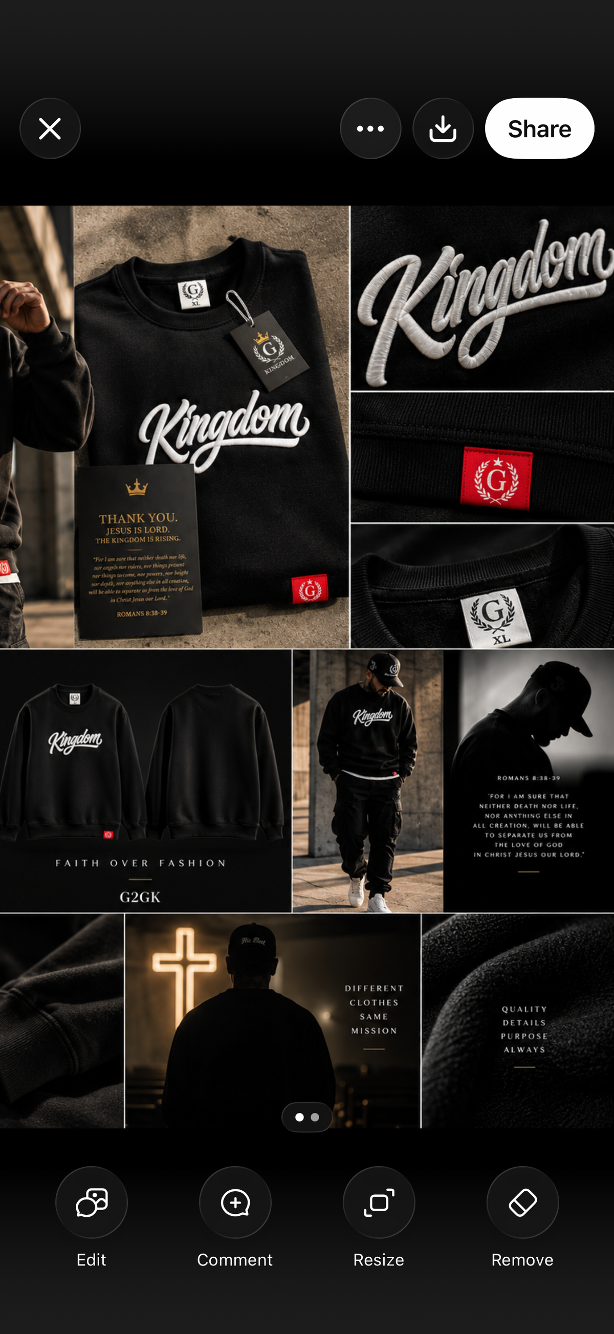 Kingdom Embroidered Crewneck - Black