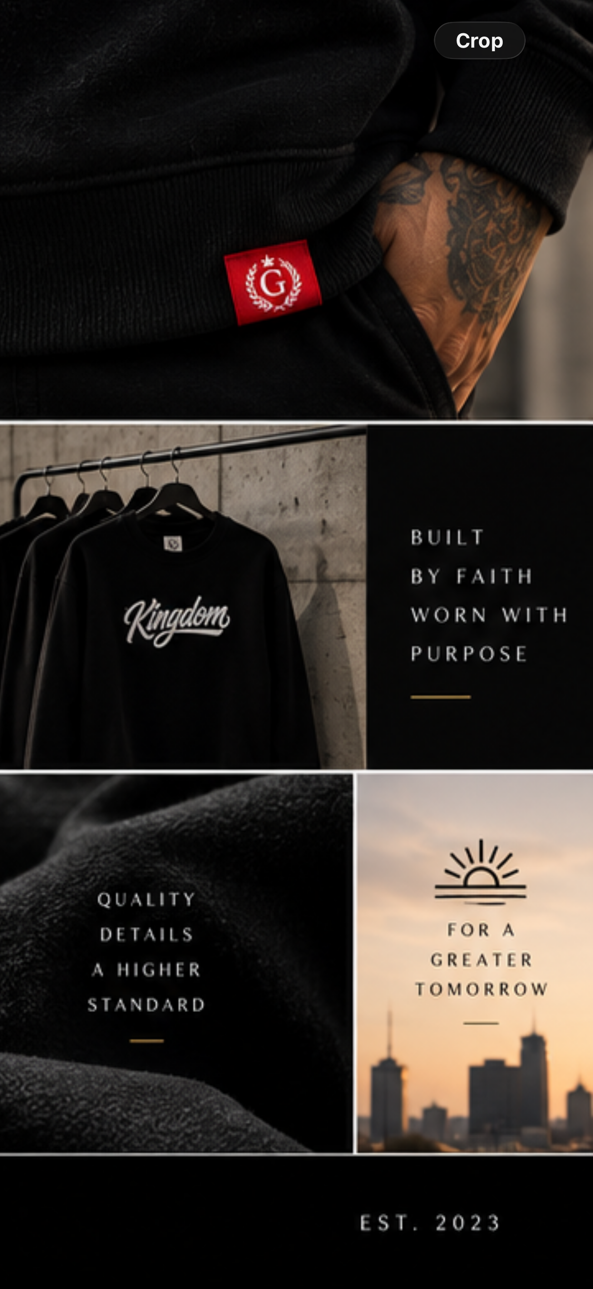 Kingdom Embroidered Crewneck - Black